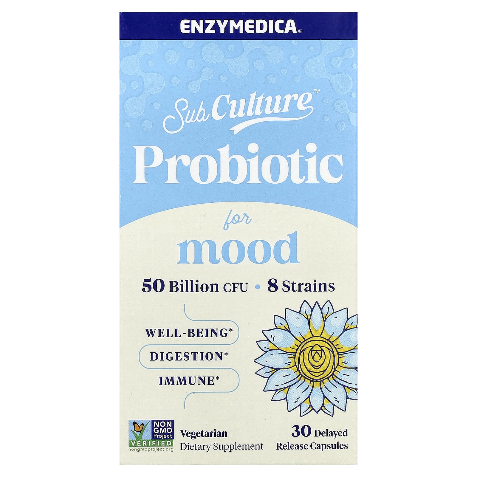 Enzymedica, Probiotic For Mood, 50 Billion CFU, 30 Delayed Release Capsules UPC 670480101490 | Hilife Vitamins